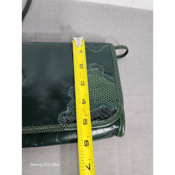 Stegio For Trotting Green Patchwork Crossbody Bag Leather Vintage Y2K 90s - Picture 4 of 8